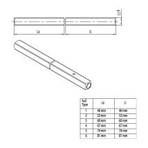 Perno antipanico Ogro 120 fs secure 4-KT.9mm ts 51-57mm perno pieno diviso Ogro