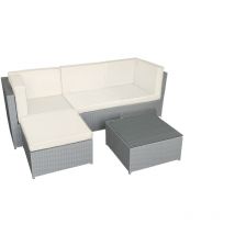 Beneffito - pensacola - Set di Mobili da Giardino Modulari 3 Posti in Resina Intrecciata - Divano ad Angolo - Tavolino Quadrato con Piano in Vetro