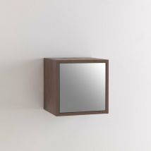 Tft Home Furniture - Pensile da Soggiorno 1 Anta 34x27x34 cm Specchio tft Marte Pietra Marrone