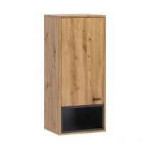 Mirjan24 - Pensile Providence J106, Rovere Artisan + Nero, 97x42cm, Il numero di porte: 033cm, Scaffali, Truciolare laminato