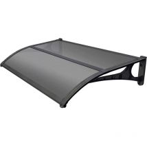 Pensilina da esterno con supporto grigio e copertura in policarbonato compatto satinato opalino, 140x90 cm