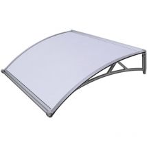 Bricoshop24 - pensilina in policarbonato sanitano garden friend con sgocciolatoio grigio 140x90 cm