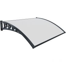 Eglemtek - Pensilina Per Copertura In Policarbonato Alveolare Tettoia Modulabile Per Esterno Per Porte Balcone Finestre Elegante e Resistente,