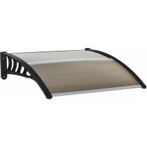 Pensilina Tettoia 100x100x26 cm in Policarbonato Anti-UV Marrone