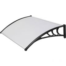 Pensilina Tettoia Nera in Policarbonato Compatto Satinato Opalino 150x100 cm