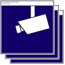 Pentatech - lot de 3 autocollants de surveillance vidéo 40203 bleu, blanc (l x h) 100 mm x 100 mm indexa