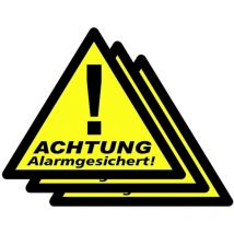40201 Warnaufkleber Achtung Alarmgesichert Sprachen Deutsch 3er Set (b x h) 85 mm x 70 mm - Pentatech