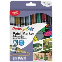 Pentel Paint Marker Medium Bullet Tip Assorted Classic Colours (Pack of 8)