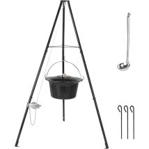 Pentola Per Gulasch Da 15 Litri Con Treppiede E Cucchiaio, Catena Regolabile In Altezza, Set Per 10-15 Persone
