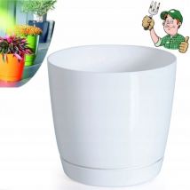 Flowerpot di plastica rotondo Coubi rotondo p in bianco Colore 13.5 (lungo) x 13.5 (larghezza) x 12.4 (altezza) cm