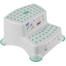 Keeeper - Peppa Pig - Tabouret / rehausseur 2 niveaux pour enfants de 3 à 14 ans environ, fonction antidérapante, blanc