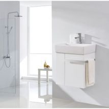 Mueble de baño pequeño Compact 500 - blanco mate:Con sistema de drenaje - Bernstein