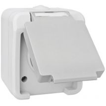 Peranova 102435 Feuchtraum-Schalterprogramm Schutzkontakt-Steckdose Pera Hellgrau, Dunkelgrau 1 S