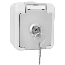 103397 Interruttore per ambienti umidi Presa schuko, bianco artico Pera Grigio chiaro, Grigio scuro 1 pz. - Peranova