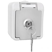 Peranova 102452 Feuchtraum-Schalterprogramm Schutzkontakt-Steckdose abschließbar Pera Hellgrau, Du