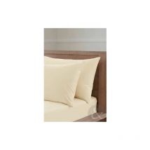 Percale 180 Thread Count Ivory Cream Soft Double Fitted Sheet - Cream