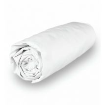 Drap housse en coton 140x190 cm PERCALE blanc, par Soleil d'ocre