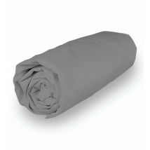 Drap housse en coton 160x200 cm percale gris, par Soleil d'ocre