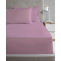 Kampala Hill - Percale Fitted Sheet 10' (23cm) Deep Sheets 180TC Polycotton Soft Durable Lilac Double