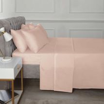 Percale Fitted Sheet 10" (25cm) Sheet 180TC Polycotton Soft Durable Blush Double