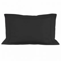 Taie d'oreiller en coton 50x75 cm percale anthracite, par Soleil d'ocre