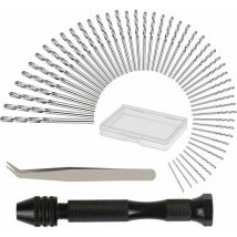 Perceuse à Main Hand Drill Avec 48 Pcs Mini Foret Fraise Twist (0.6-3mm) Perceuse Manuelle Outils Pour Bricolage Forage