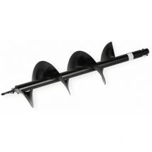 Perceuse de Sol Twist Drill Perceuse de Jardin avec un Diamètre de 200 mm et une Longueur de 800 mm (Acier, Laqué Noir, Connexion avec Boulon de