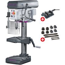Perceuse D'Établi Jusque Ø 24 Mm Raccord Cm2 850w 230v 7 Vitesses + Étau De Perçage + Jeu De Boulons Optidrill B24h Pack 230v