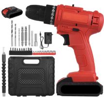 Perceuse Électrique Sans Fil 21 V, Mandrin De 3/8 Pouces, Perceuse Électrique Portative, Tournevis, Embouts, Arbre D'Extension De Manchons, 2 Vitesses