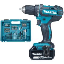 Perceuse-visseuse 18V + 2 batteries 3Ah + chargeur + coffret avec accessoires Makita DDF482RFX1