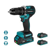 Perceuse Visseuse à Percussion 18v 50Nm, 35+3 vitesses Perceuse,13 mm Deux batteries de 128VF