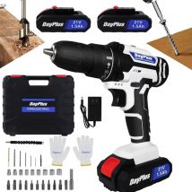 Hsha - Perceuse Visseuse Sans Fil 21V, Visseuse Devisseuse Sans Fil avec 2 Batteries, 45Nm Perceuse Électrique, 25+1 Réglages de Couple, 29