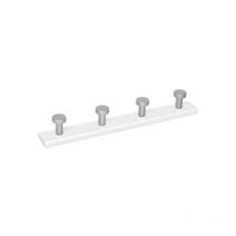 Percha madera 4P cromo b.blan