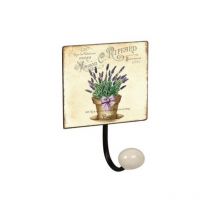 Percha pared 1 pomo porcelana lavanda 4 blanco Nesu