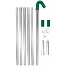 Perche de Nettoyage Embout d'Aspiration pour Gouttière Extensible 1.2m à 7.2m 5.1cm Aluminium & Silicone - Durable - 6 Tubes 2 Embouts - Aspire