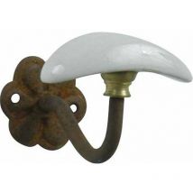 Evoludis - Perchero Azur, para fijar, latón, blanco