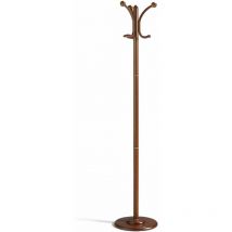 Herdasa - Perchero mod. 409 herrajes en cromo satinado lacado mogano, 170 cm(alto)35 cm(ancho)35 cm(largo)