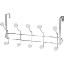 Perchero Metalico Para Puerta 5/10 Ganchos. Terminacion Blanca.