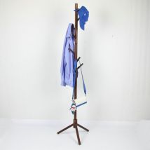 Shmshng - Perchero de madera maciza, con 8 ganchos para ropa, bolsos y chaquetas, para entrada o pasillo, color nogal - RWCoat Rack