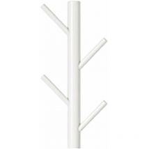 SNQ - Perchero de pared de madera con diseño de rama de árbol, moderno, montaje vertical, ganchos decorativos de madera blancos.