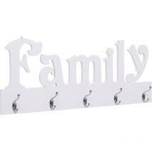The Living Store - Perchero de pared en mdf estampado family con 5 ganchos 74x29,5 cm DEC024224