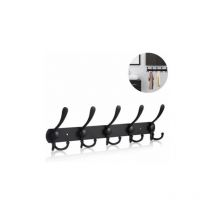 Perchero de pared largo, ganchos de pared, perchero, percheros, acero inoxidable, gancho de pared negro