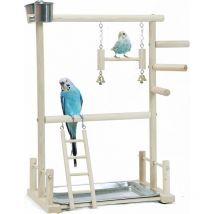 Perchoir en Bois pour perroquets,Terrain de Jeu pour Perroquet Échelles et mangeoires - Accessoire de Cage pour cacatoès - Aire de Jeu pour