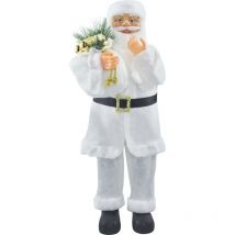 Père Noël en Habit Blanc 144506 Décoration de Noël 90H cm.