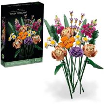 Mimiy - Bouquet de construction – Fleurs artificielles avec roses, accessoires décoratifs pour la maison, cadeau pour elle et lui, collection
