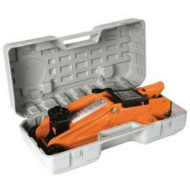 Cric rouleur hydraulique, roulant, avec mallette, longue poignée de levage, hauteur de levage 200 mm, 2 tonnes, acier, 448 x 210 x 135 mm, orange