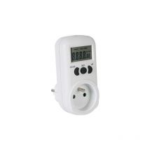 Medidor de energía, pantalla lcd, 230 v, 16 a, 3600 w, francesa franzida Tipo e, blanco - Perel