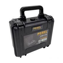 MAX - Perel Robuster Hardcase-Koffer mit Rasterschaum und Noppenschaum, wasserdicht IP67, sichere Doppelverschlüsse, ideal für Werkzeuge und