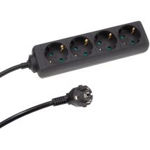 Perel 4-fach Steckdosenleiste – 1,5 m Kabel – Schuko – Kindersicherung – Hochwertiges Polypropylen – IP20