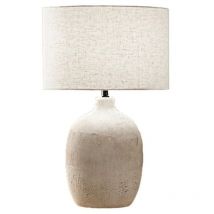 Perenz – Keramik-Tischlampe Beige, Ø35 H55 cm, E27 max 60W – ohne Leuchtmittel